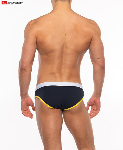 Go Softwear 2011 Men's Cal. Classic Lo-Rise Brief - Navy/Yellow