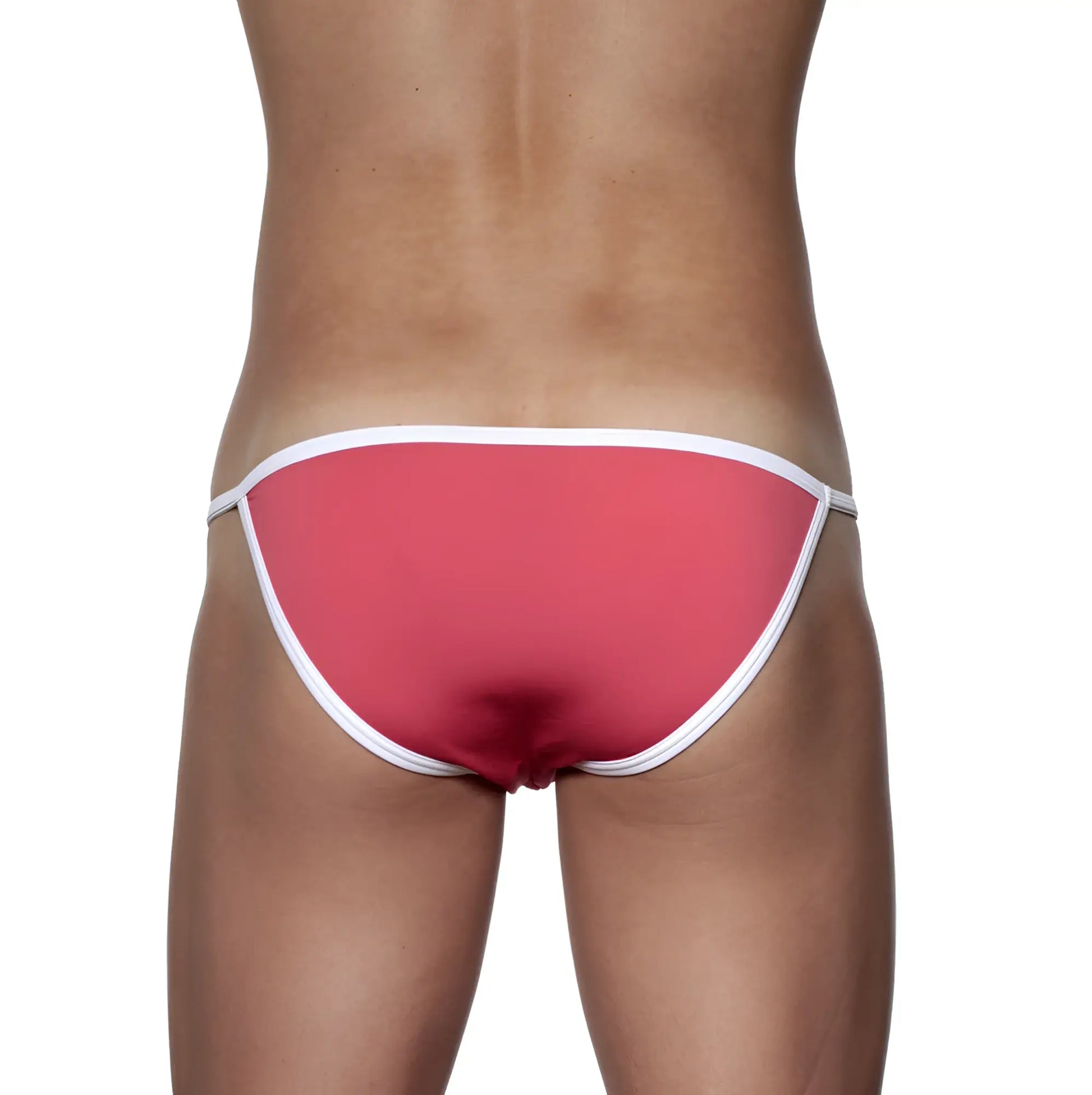 Pink swim trunks with white trim groovin accent string bikini rouge red ST0415 suitable for beachwear