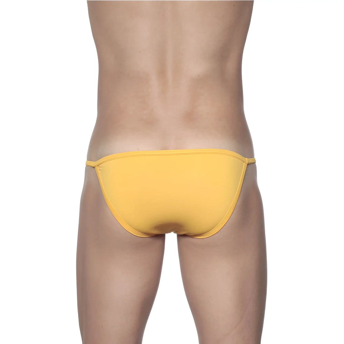 Yellow thong briefs groovin string bikini golden yellow st0104 made of soft breathable fabric shown from the front