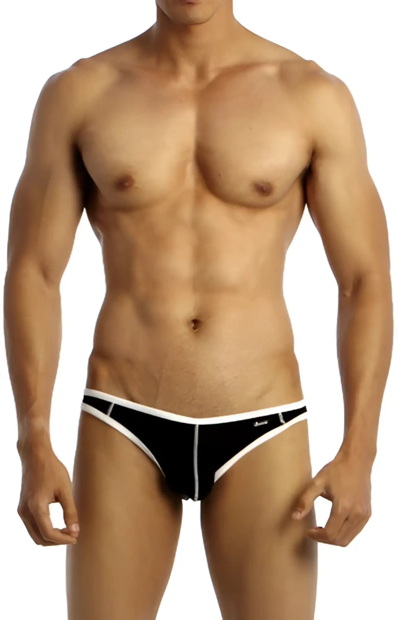 Black and white groovin underwear accent v-cut bikini briefs with sleek minimalist design for athletic use