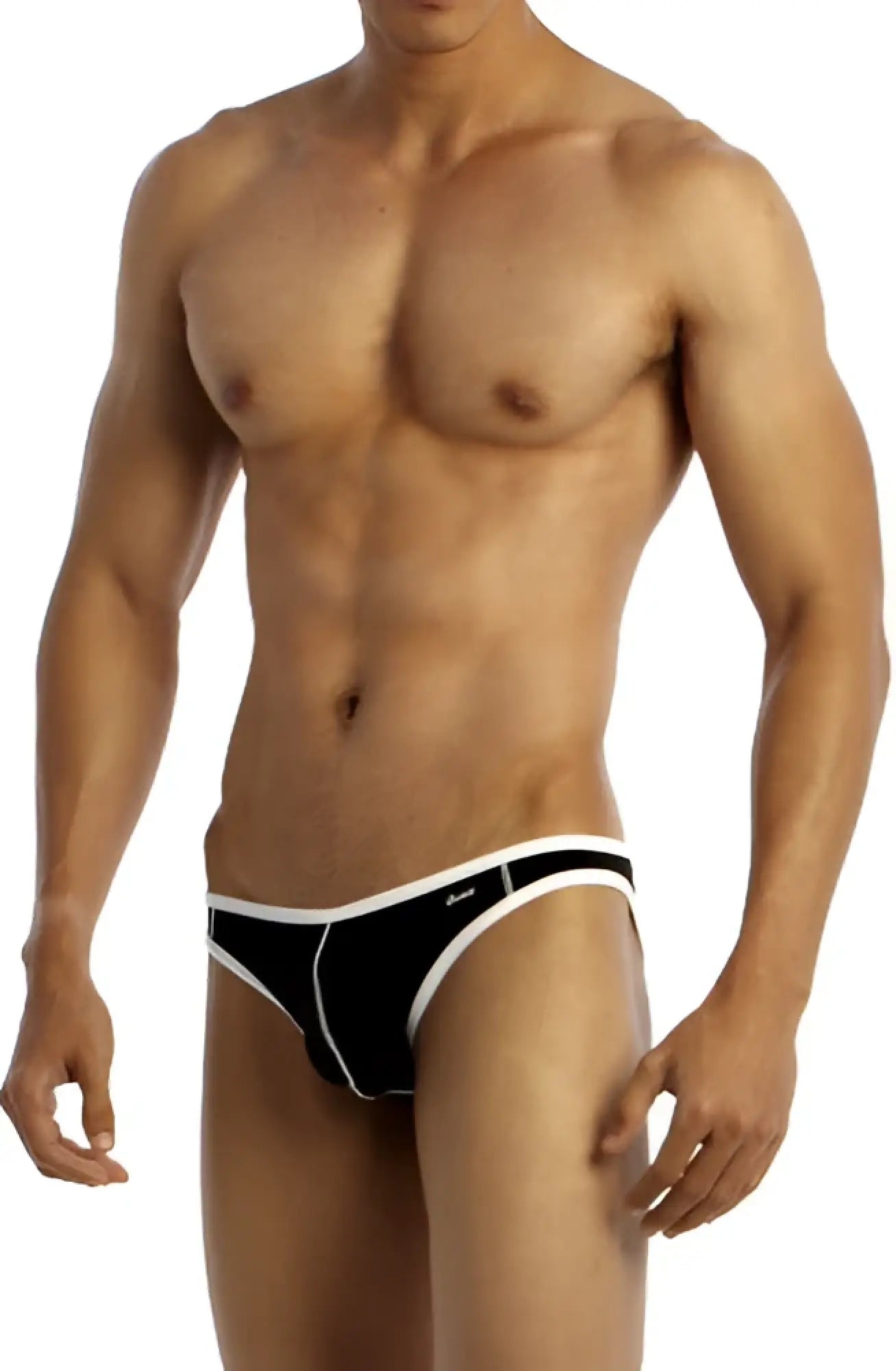 Black and white groovin underwear accent v cut bikini briefs with sleek contoured design for athletic wear
