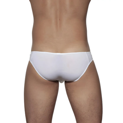 White groovin underwear athletic v-cut bikini brief with smooth seamless design and form-fitting fabric