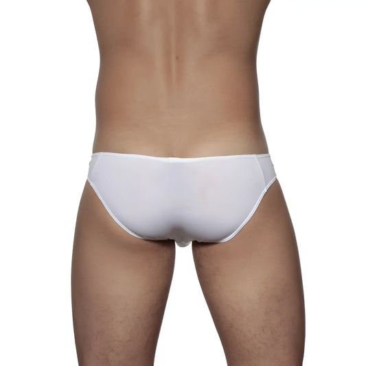 White groovin underwear athletic v-cut bikini brief with smooth seamless design and form-fitting fabric