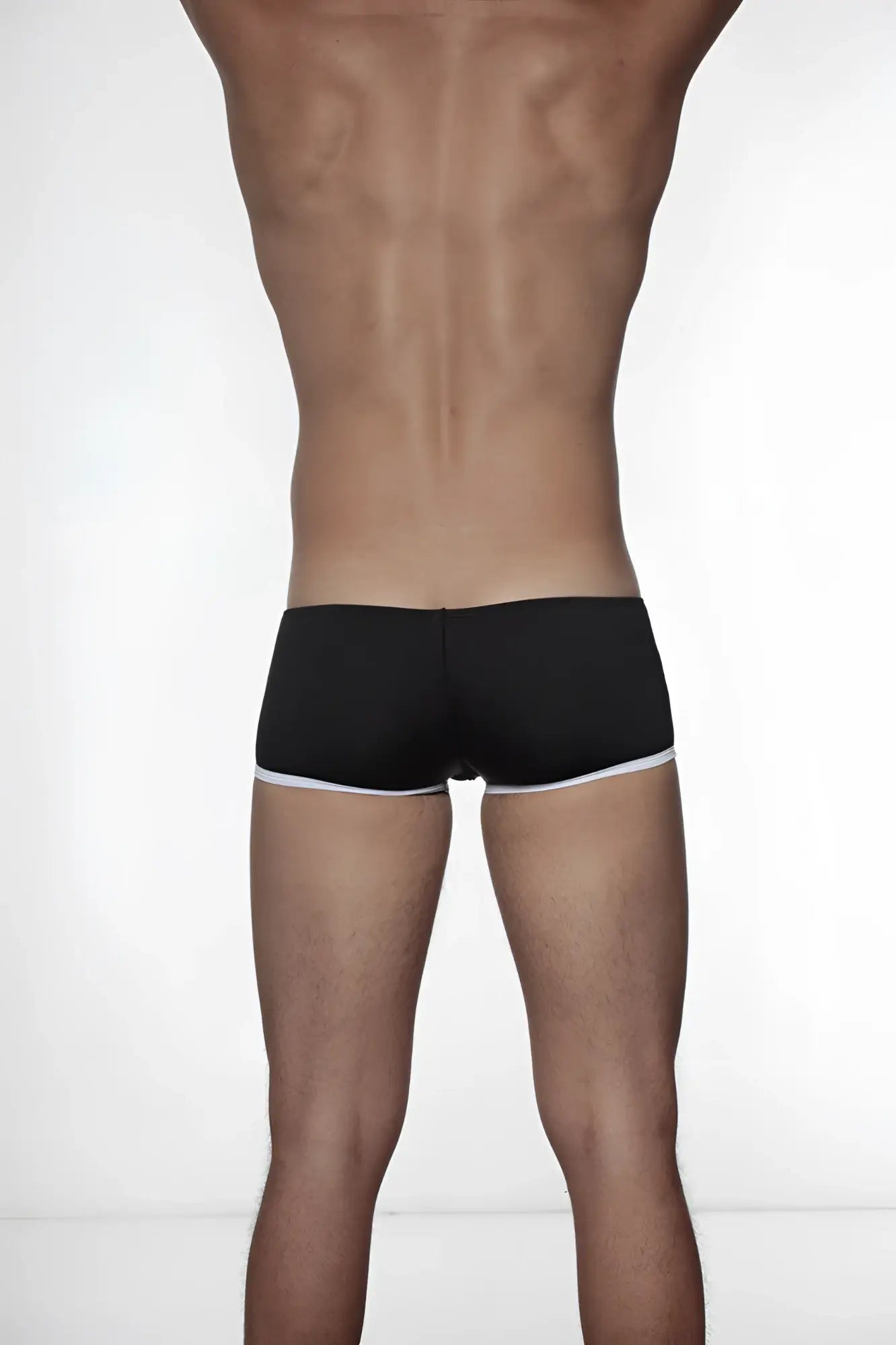 Black groovin underwear super extra low cut boxer briefs with white waistband trim for comfortable fit