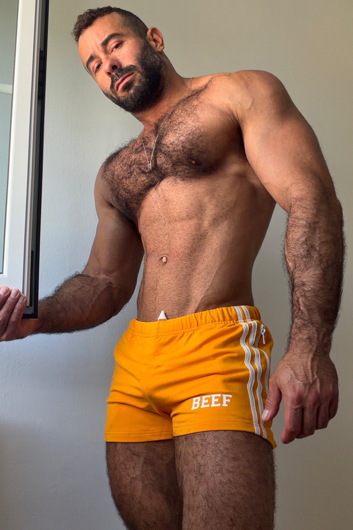 JJ Malibu Men's Varsity Boy Short Shorts - Tangerine Orange