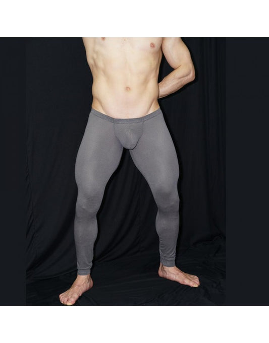 Arroyman Men's Grey Mesh Gym Bulge Runner Tights Pants RNR012S