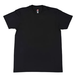 Hanes nano light and soft black short sleeved crew neck t shirt with red and white collar tag size XL