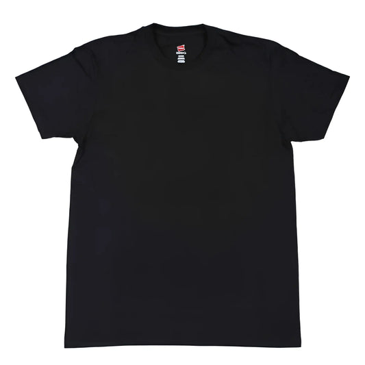 Hanes nano light and soft black short sleeved crew neck t shirt with red and white collar tag size XL