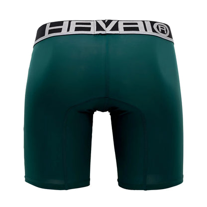 Dark green hevei hawai 41903 solid athletic boxer briefs with black and gray elastic waistband for men