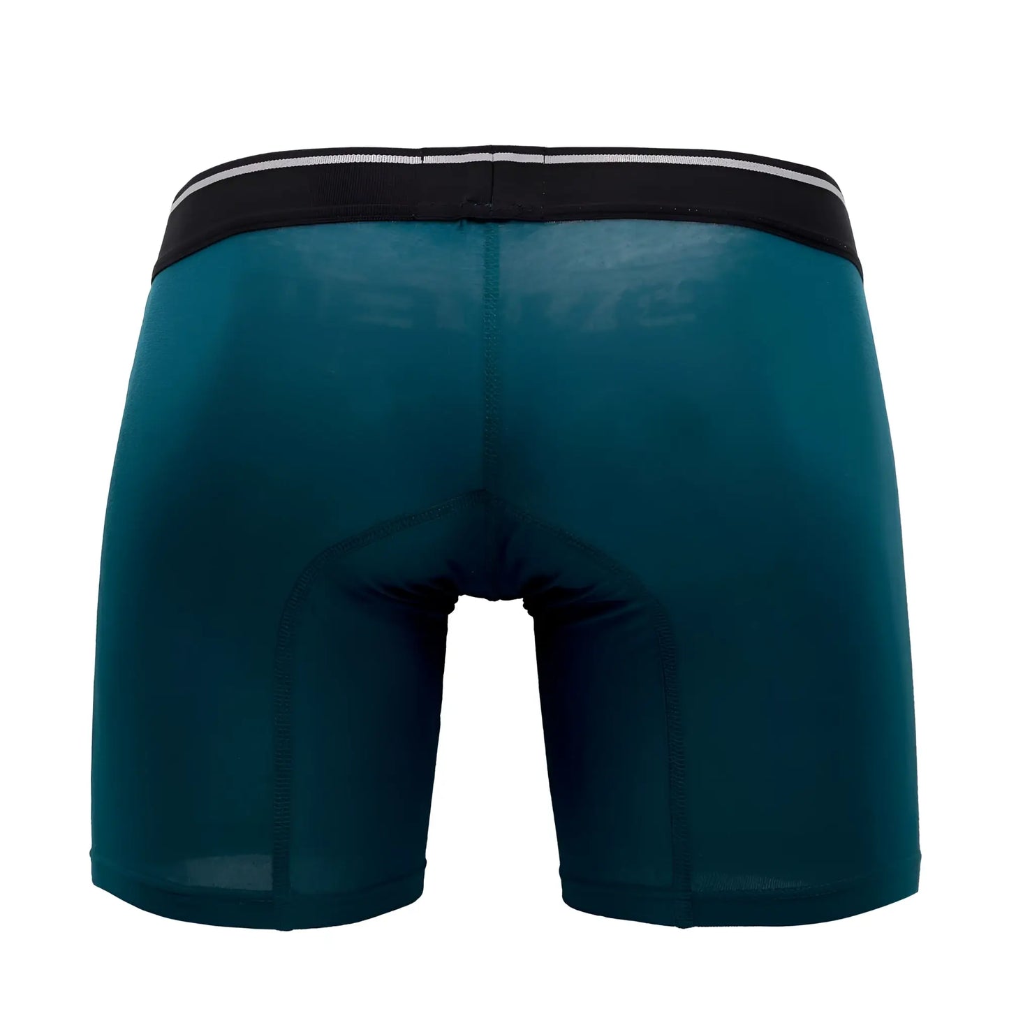 Teal hAWAI 41903 solid athletic boxer briefs with black waistband and white stripes for men in petrol color