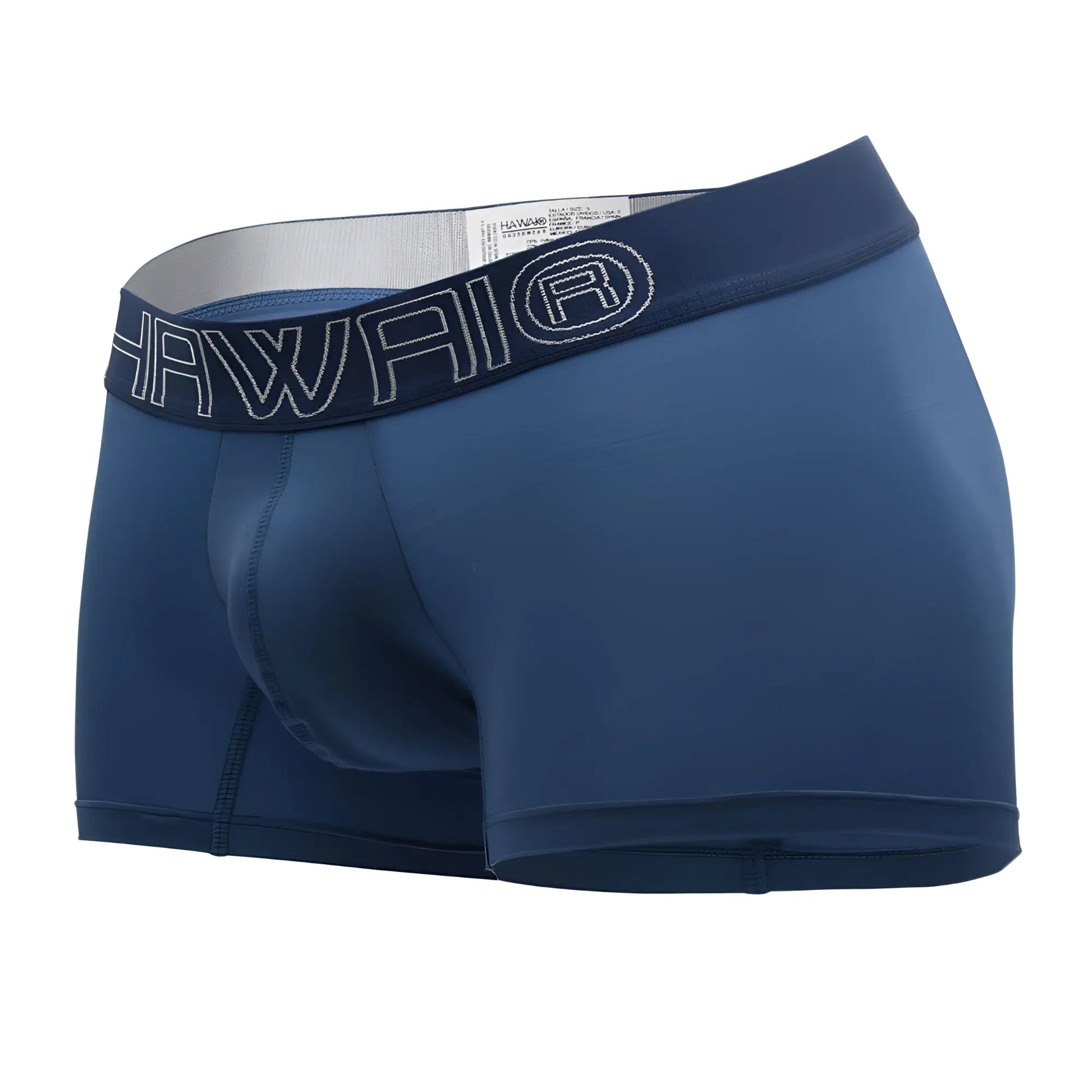 Navy blue Hawai 41948 boxer briefs with smooth fabric and a stitched logo waistband for comfortable wear