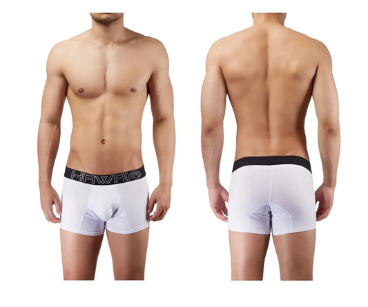 White hawai 41948 boxer briefs with black waistband and hawaii logo in white lettering for comfortable wear