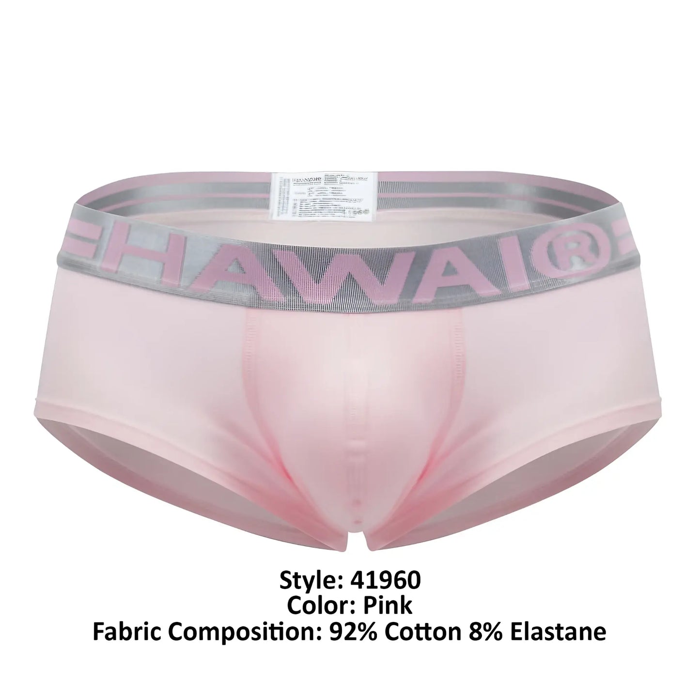 Pink hawai 41960 cotton trunks briefs made of 92% cotton and 8% elastane in bright pink color