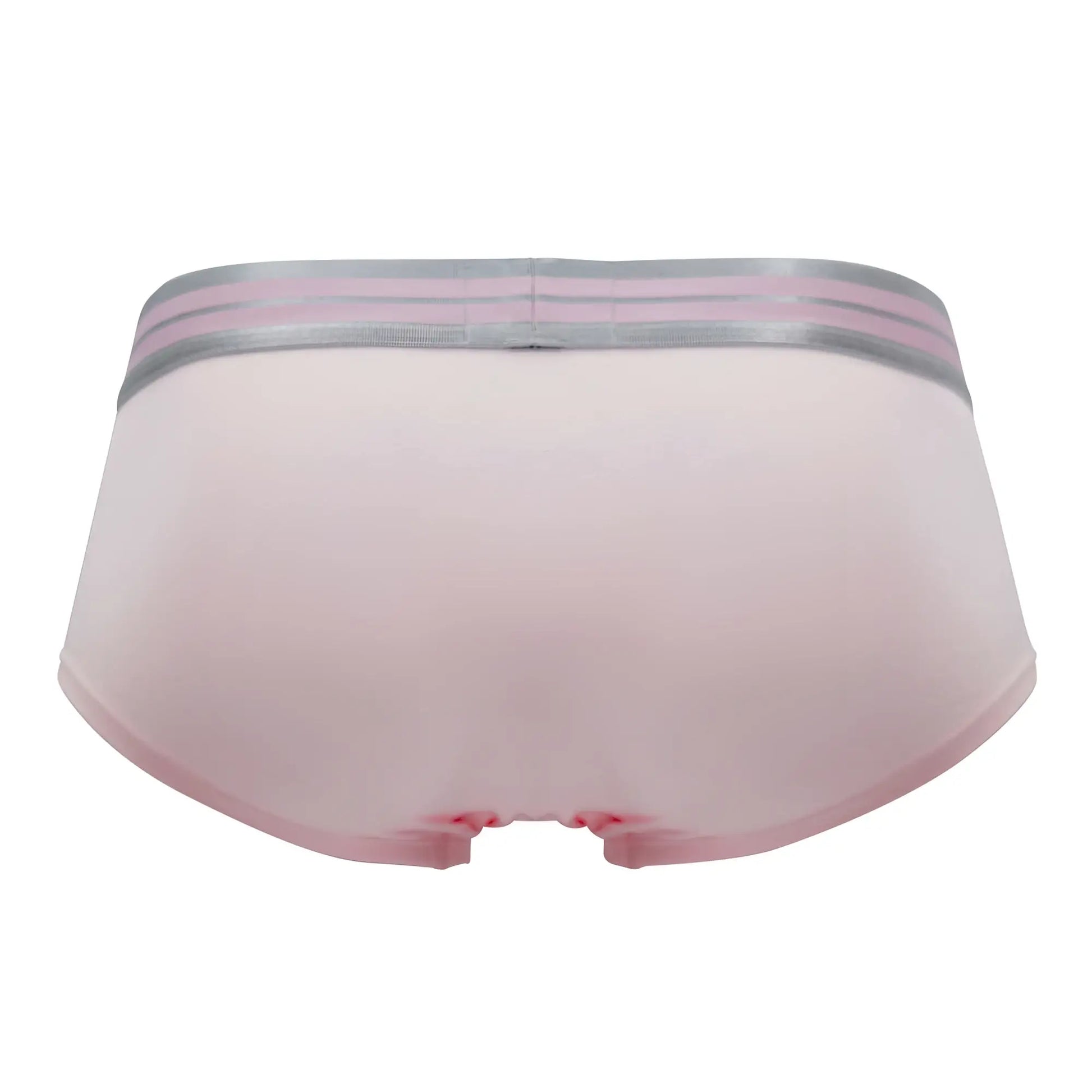 Pink cotton briefs with a silver and light pink striped waistband from hawai 41960 cotton trunks collection