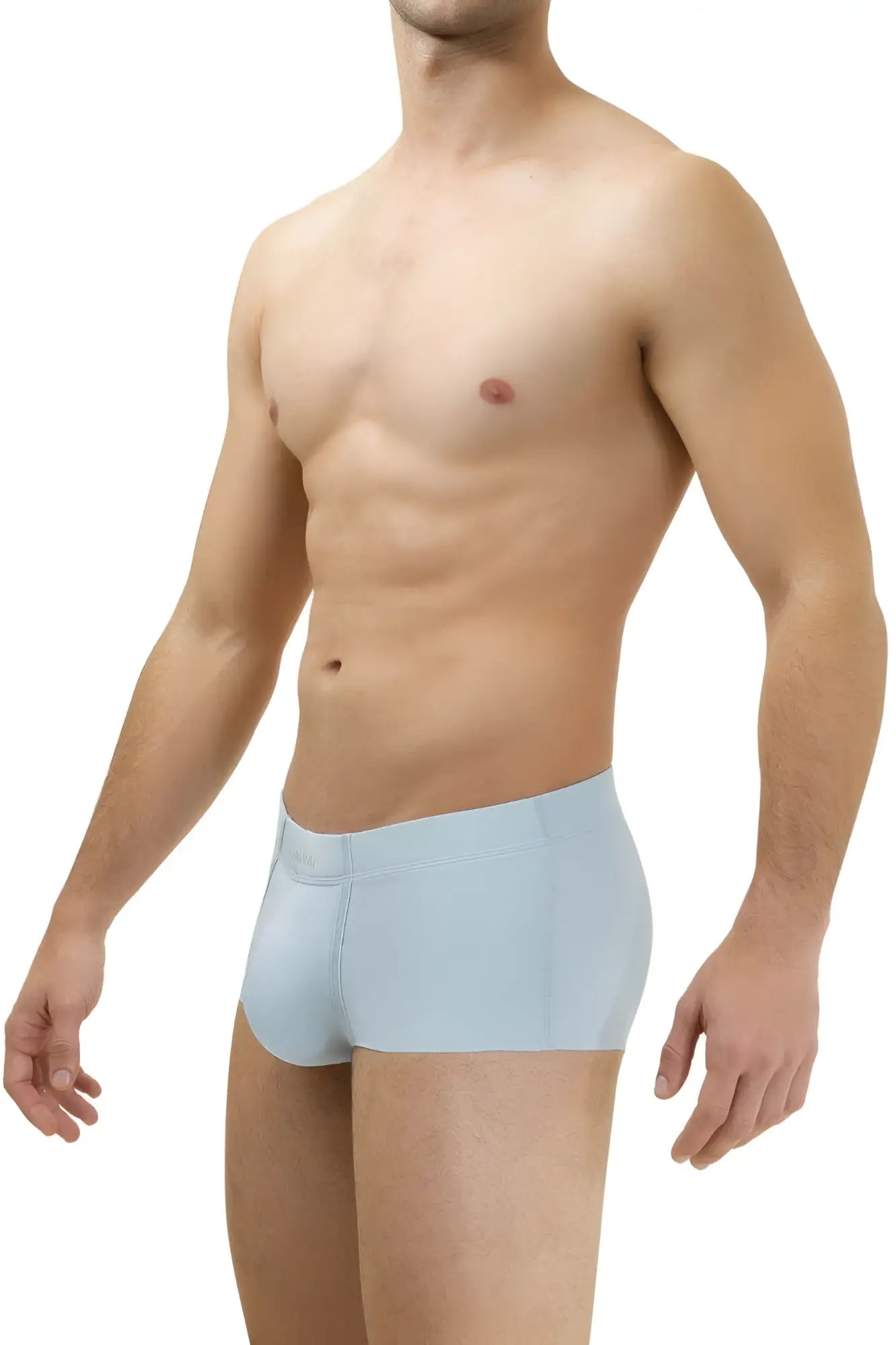 Light blue men’s microfiber briefs with a smooth form-fitting design from hawai 42142 trunks collection