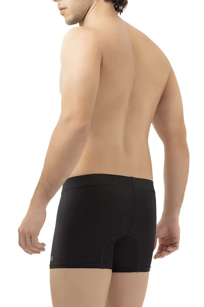 Black HAWAI 42222 microfiber trunks with smooth form-fitting design and subtle waistband branding