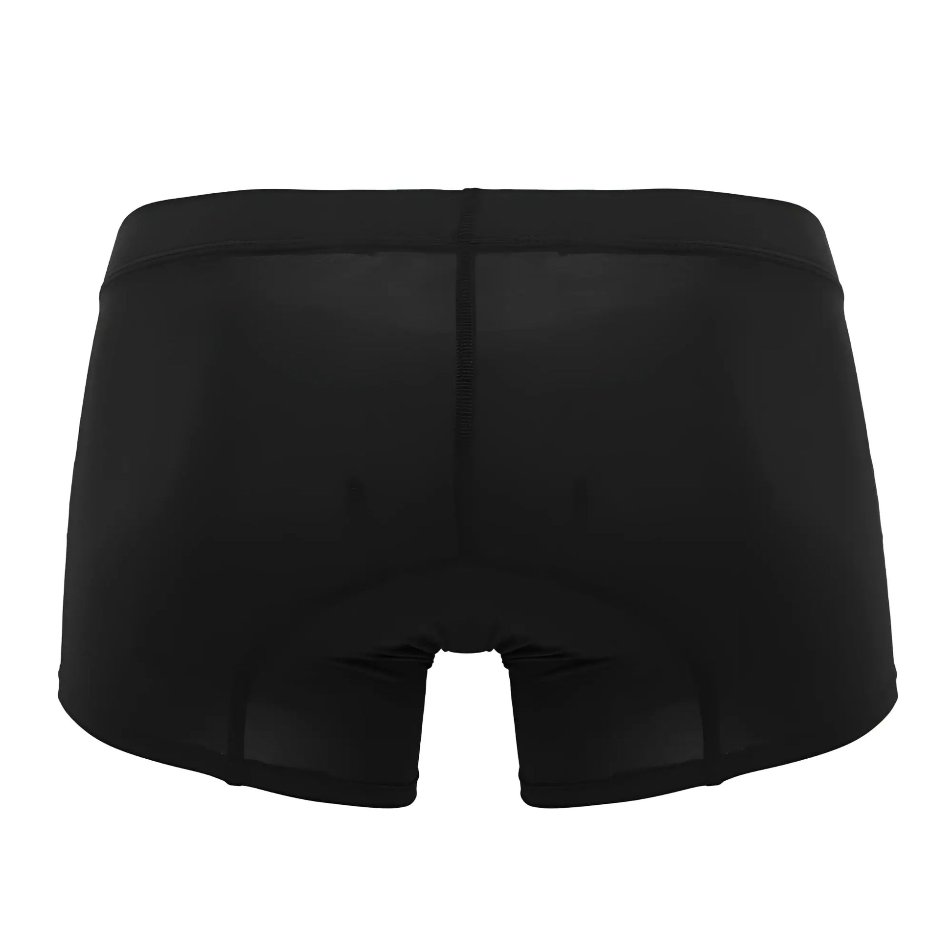 Black hawai 42222 microfiber cycling briefs with smooth fabric and reinforced padded seat area shown from the back