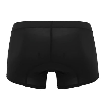 Black hawai 42222 microfiber cycling briefs with smooth fabric and reinforced padded seat area shown from the back