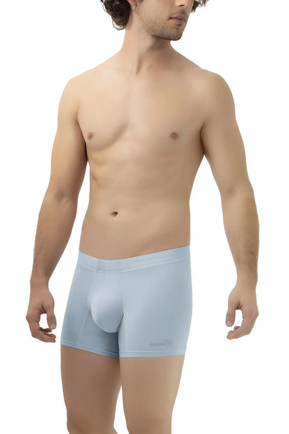 Light blue hawaai 42222 microfiber trunks men’s boxer briefs with smooth form-fitting design and subtle waistband logo