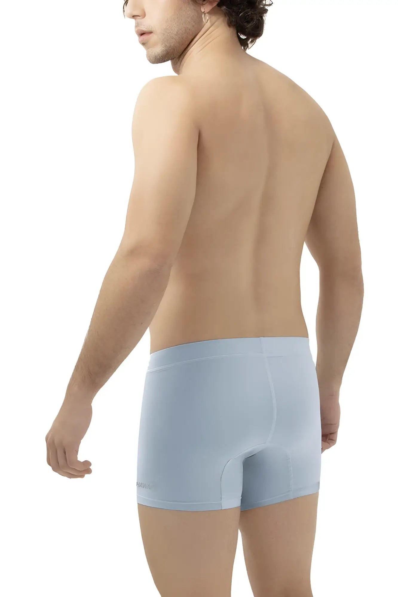 Light blue hawaï 42222 microfiber trunks showing back side with smooth texture and subtle seam detail