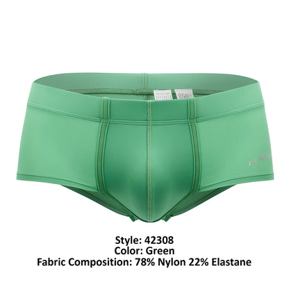 Hawaii 42308 microfiber trunks in green feature a snug fit with visible stitching made of 78 nylon 22 elastane