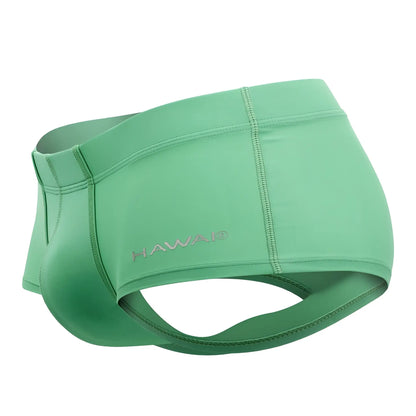 Hawaii 42308 microfiberglass swim trunks in mint green with sleek form fitting design and subtle stitching details