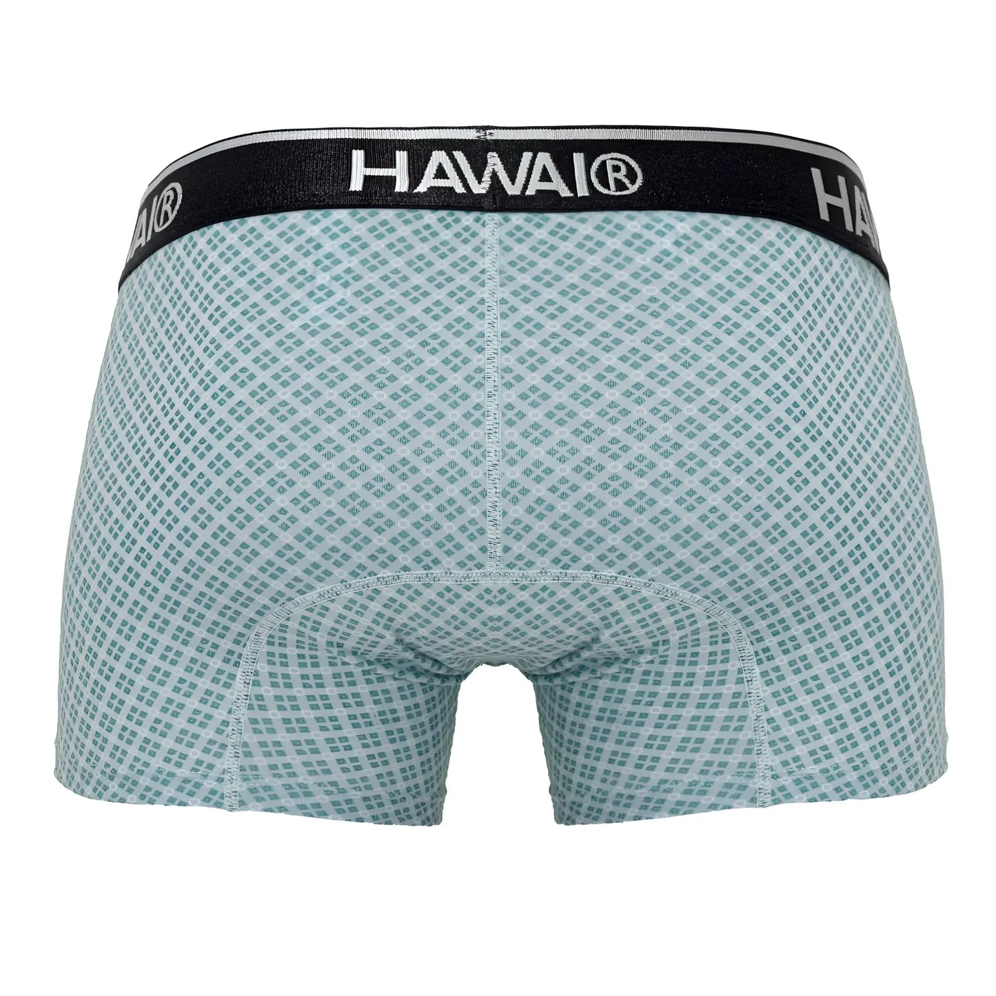 Light blue hawaï 42421 printed boxer briefs with a subtle geometric pattern and black waistband with hawaï logo