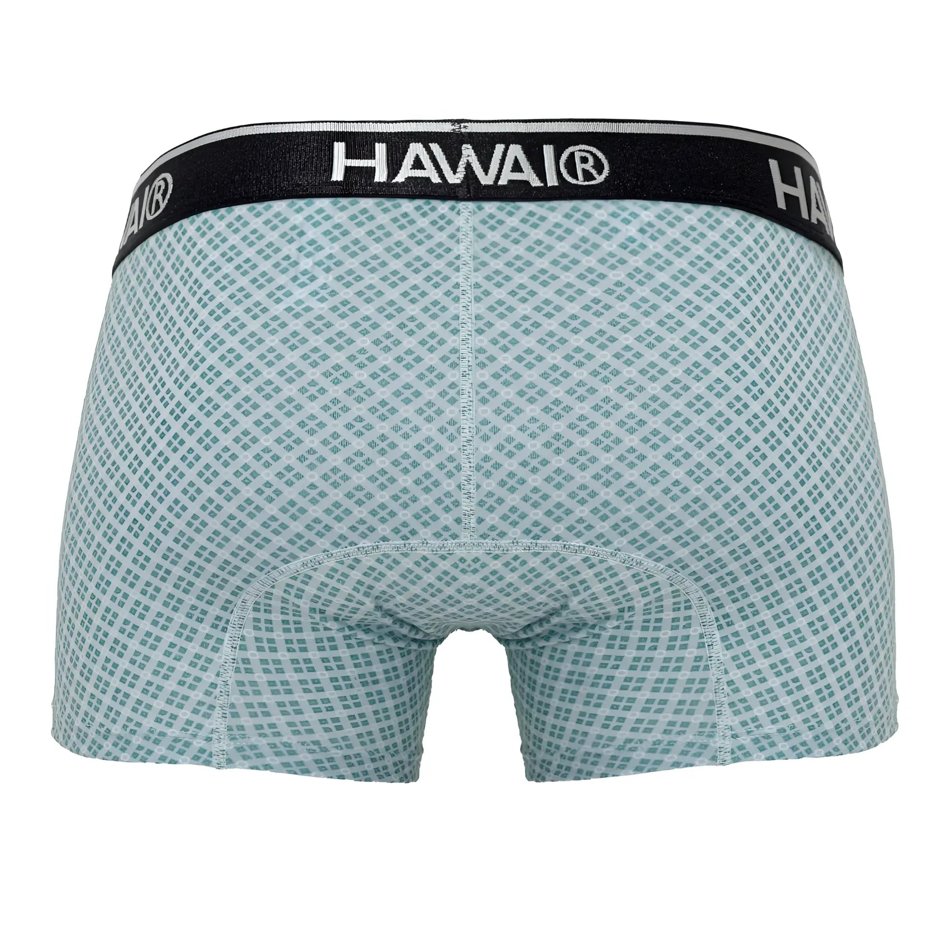 Light blue hawaï 42421 printed boxer briefs with a subtle geometric pattern and black waistband with hawaï logo