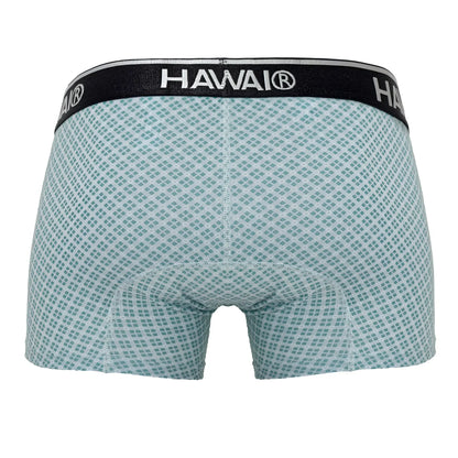 Light blue hawaï 42421 printed boxer briefs with a subtle geometric pattern and black waistband with hawaï logo
