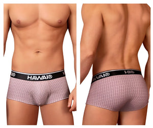 Pink patterned hawai 42431 printed briefs with black elastic waistband in cocoa color for comfortable wear
