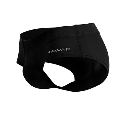 Black Hawai brand HAWAI 42241 microfiber briefs in black with sleek form-fitting design and elastic waistband