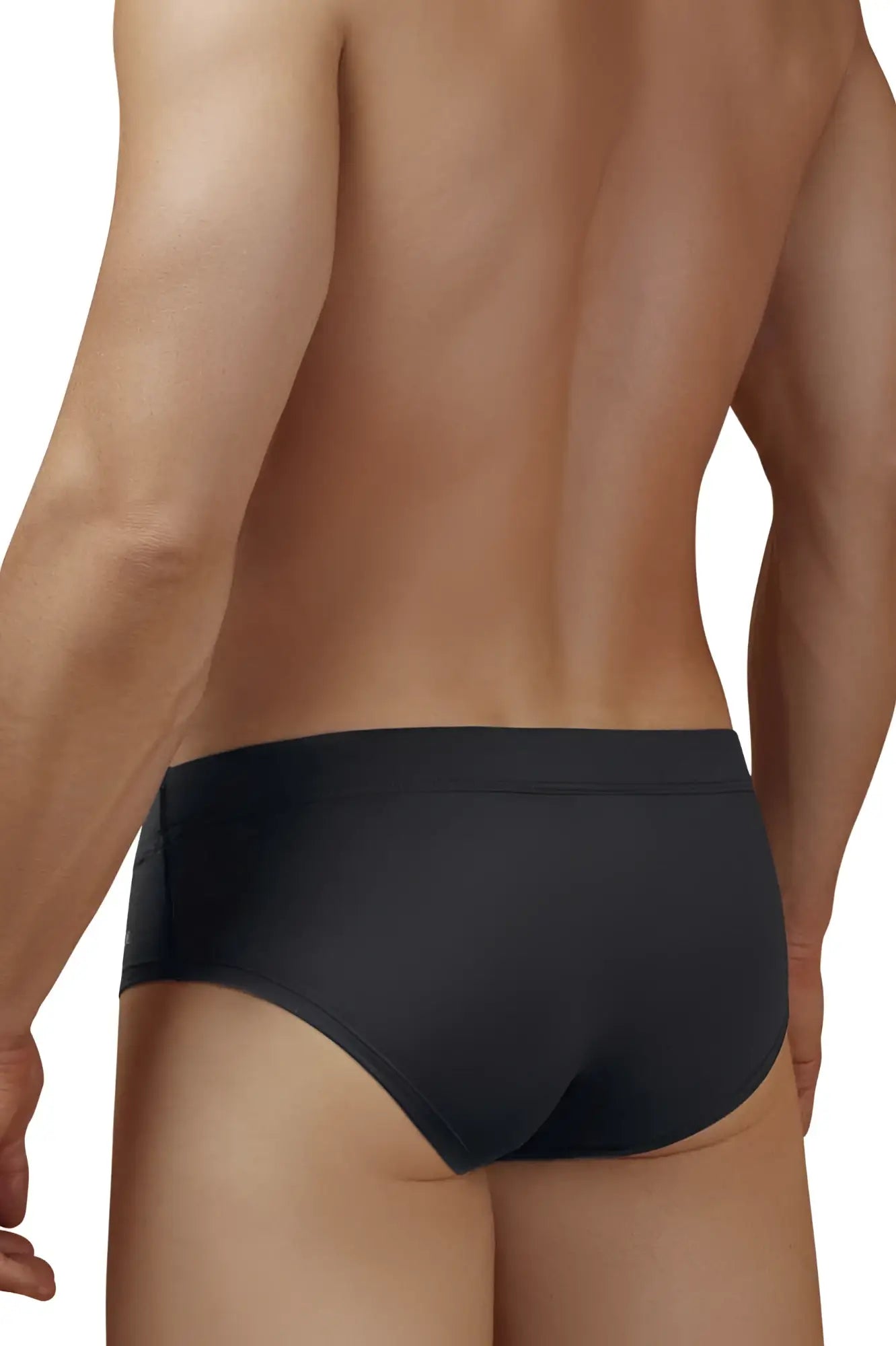 Black hawaI 42241 microfiber briefs with a smooth form-fitting design providing comfortable support