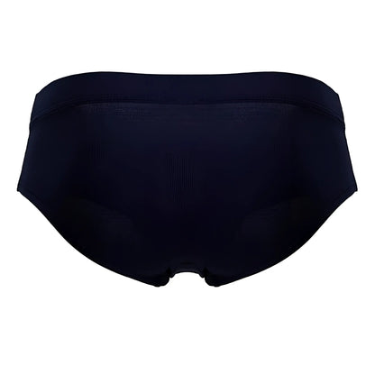 Black seamless microfiber briefs with smooth stretchy fabric and contoured design in dark blue hawai 42241