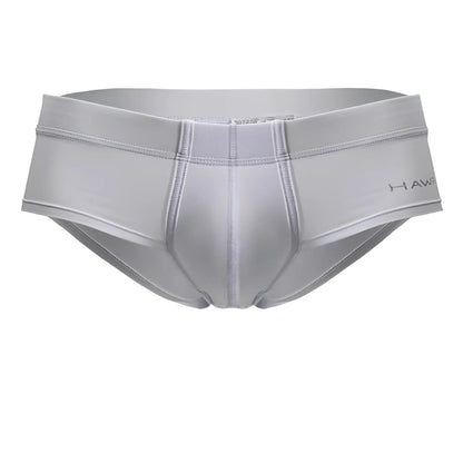 Gray hawk hawai 42241 white microfiber briefs with smooth form-fitting design and subtle stitching details