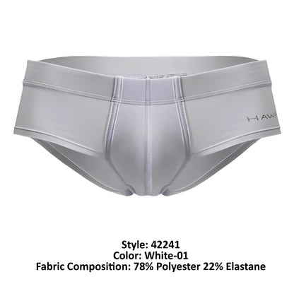 White hawai 42241 microfiber men’s briefs made of 78% polyester and 22% elastane in white color