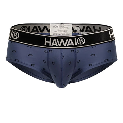 Navy blue Hawai 42531 cotton blend briefs with black pattern and elastic waistband in blue quartz color
