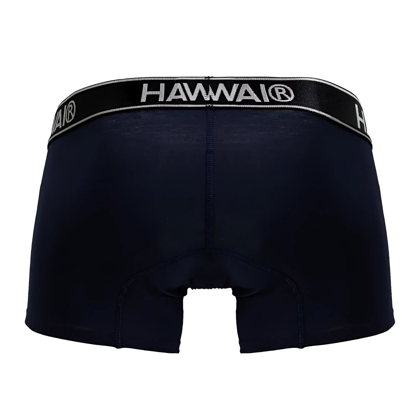 Black hawaii brand dark blue cotton blend briefs with contrasting white logo waistband front view