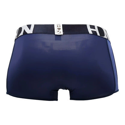 Navy blue hidden 964 mesh side trunks boxer briefs with black and white branded waistband for comfortable wear