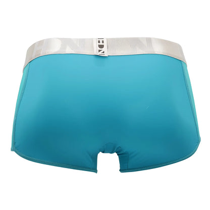 Teal hidden 964 mesh side trunks with silver inch waistband in jade color featuring breathable fabric for comfort