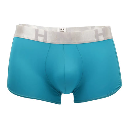 Turquoise men’s briefs hidden 964 mesh side trunks jade color with gray elastic waistband and subtle logo