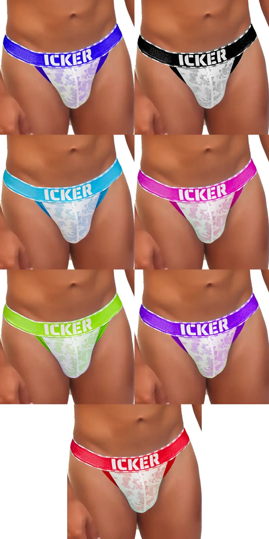 Colorful icker sea [8 pack] acid mesh piping cheeky tanga bikini underwear with lace trim in vibrant hues