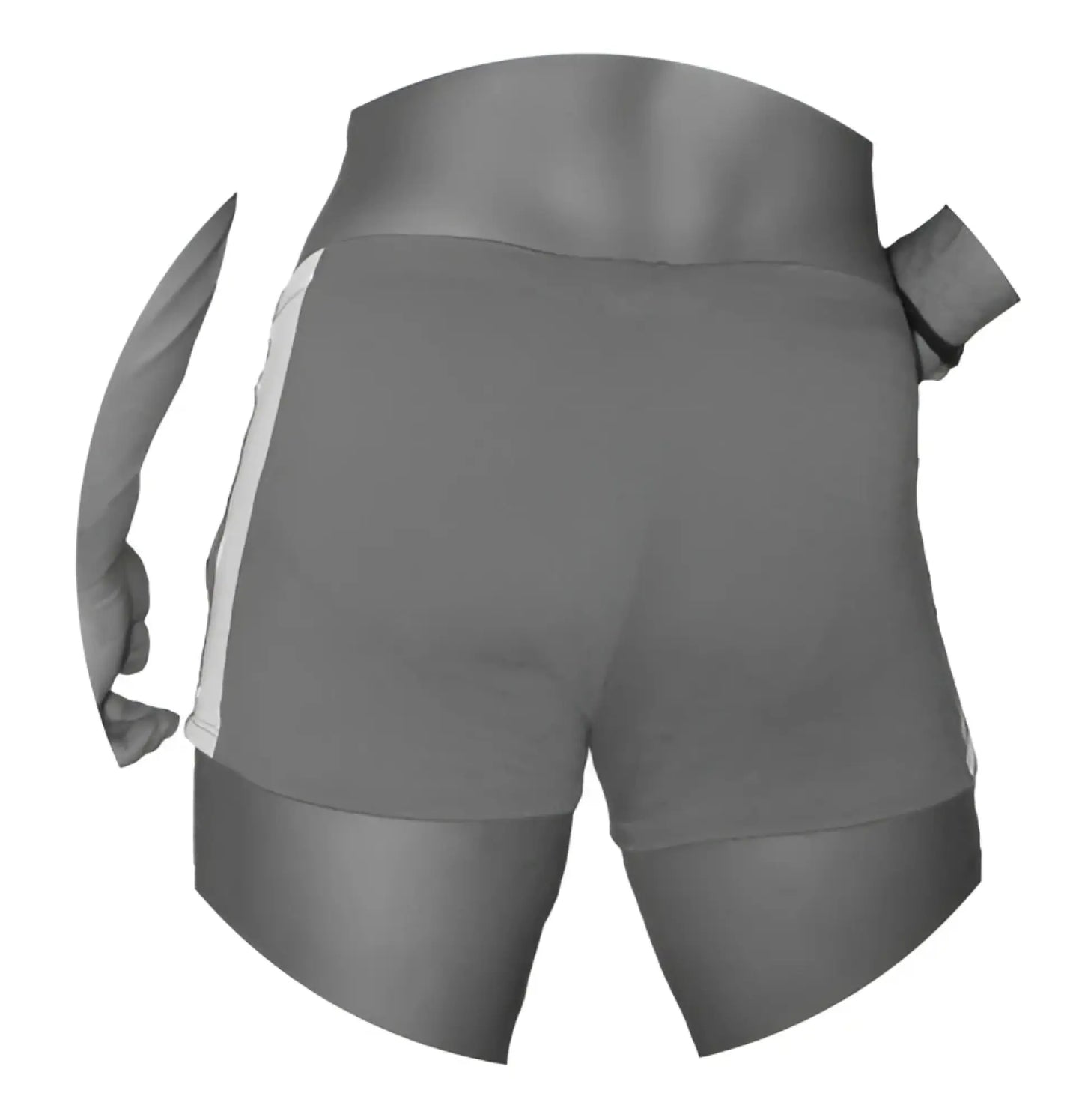 Gray icker sea air fitness high-waisted athletic shorts with white side stripes for activewear use