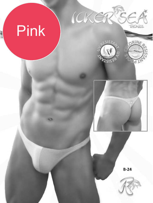 Icker Sea Duotone Thong Swimwear Pink/White B-24