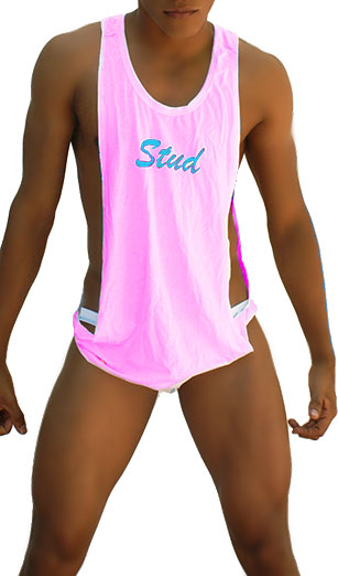 Icker Sea Stud Tanktop mit großem Armausschnitt, pink/blau, CA-16-ST-49