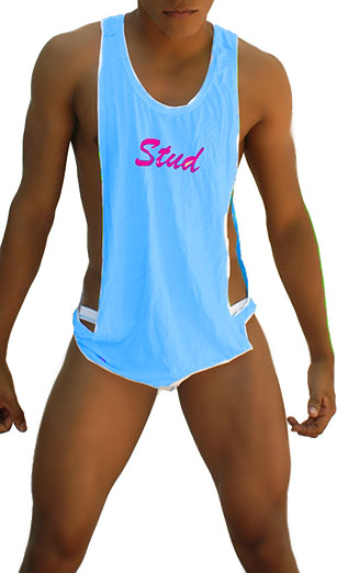 Icker Sea Stud Tanktop mit großem Armausschnitt, blau/fuchsia, CA-16-ST-50