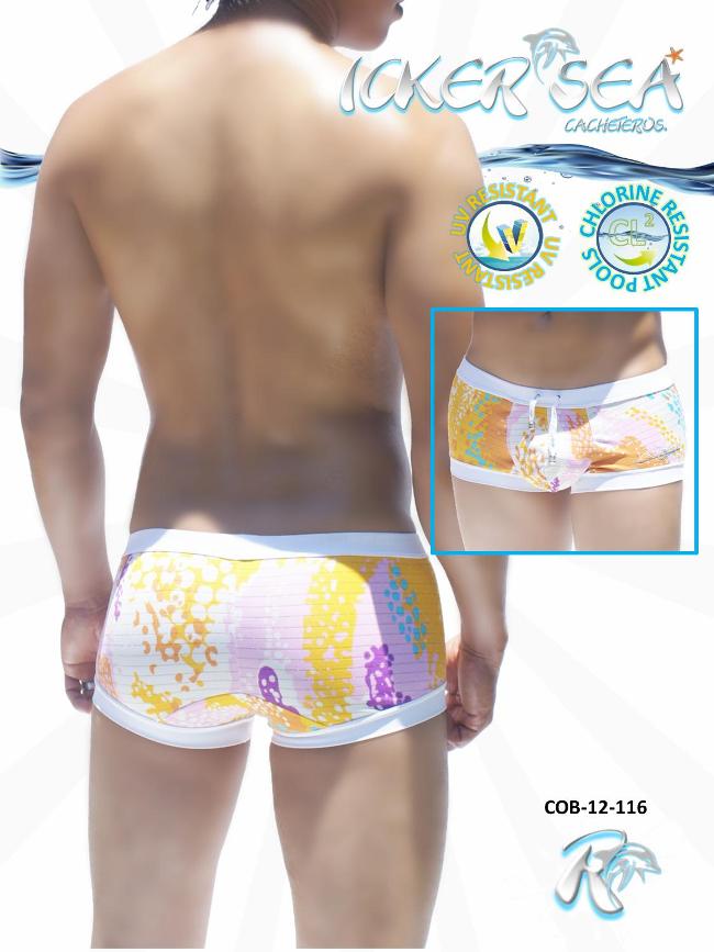 Icker Sea Crayons Square Cut Trunk Swimwear COB-12-116