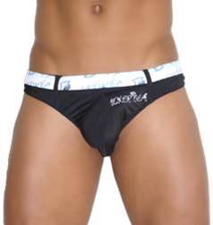 Icker Sea Sailor Tanga-Badeanzug mit Gürtel und Logo, Schwarz, COB-13-07