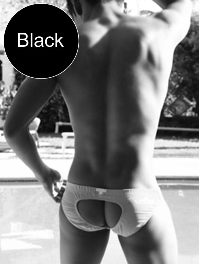 Icker Sea Lifeguard Jock Brief Jock Strap Swimwear Black COB-13-09
