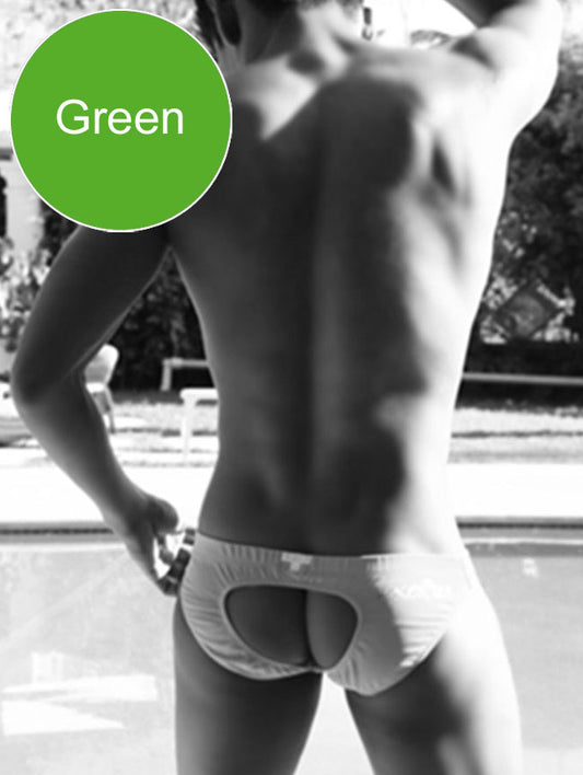 Icker Sea Lifeguard Jock Brief Jock Strap Swimwear Green COB-13-09