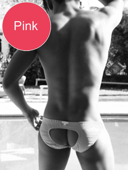 Icker Sea Lifeguard Jock Brief Jock Strap Swimwear Pink COB-13-09